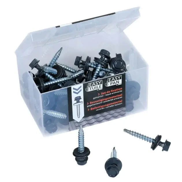 40 TORNILLOS PARA PLACA METÁLICA MINERAL GRIS