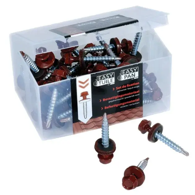 40 TORNILLOS PARA PLACA METÁLICA MINERAL ROJOS