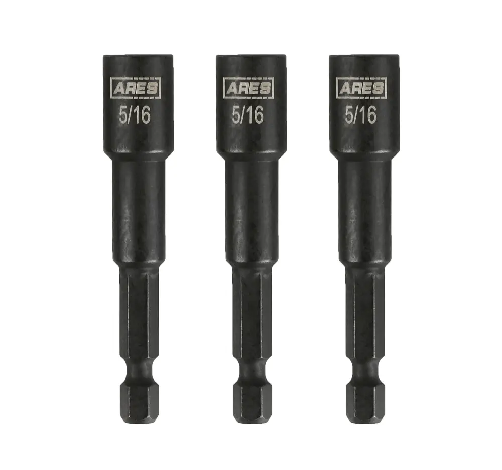 ARES 27014 - Juego de 3 puntas para destornillador de impacto magnético de 5/16 pulgadas y 2 9/16 pulgadas