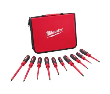 Juego de 10 destornilladores aislados de 1000 V con estuche de goma EVA