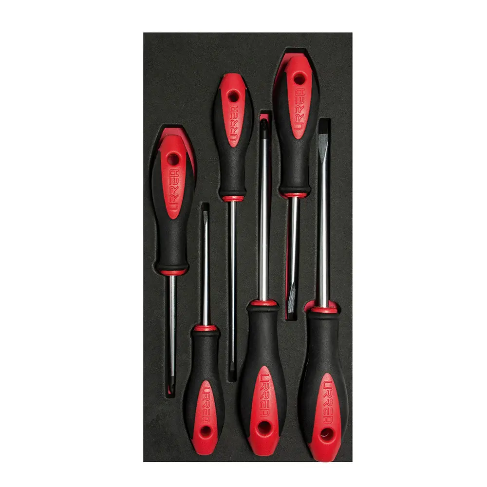 Juego de destornilladores con mango bimaterial varias puntas 6 piezas, CH115-C Urrea