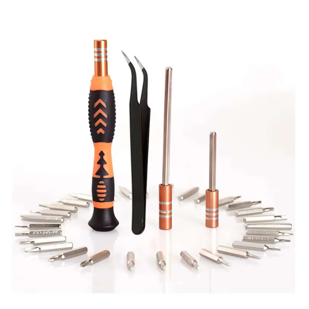 juego de destornilladores de precisión Almalux® de 33 piezas de Cromo-Vanadio para mantenimiento y desmontaje de teléfo...