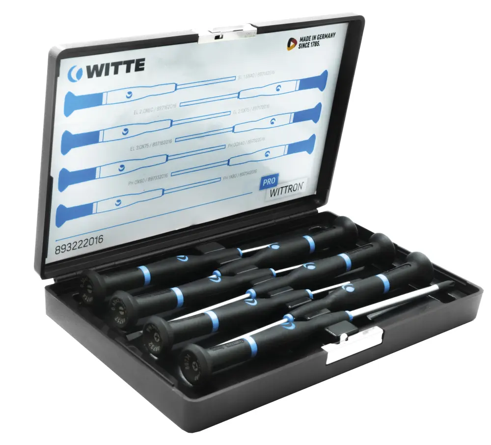 Witte-89324-juego de 7 destornilladores de precisión wittron en estuche de