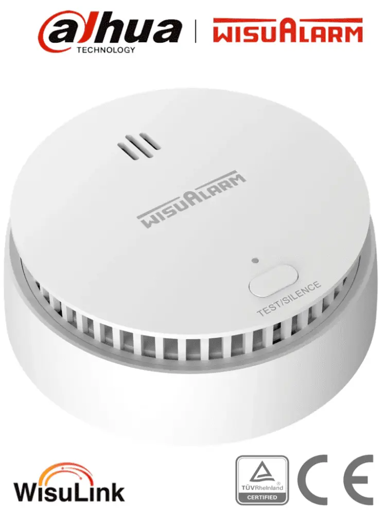 DAHUA WISUALARM DHI-HY-SA30A-R8-Detector de Humo Inalámbrico(Interconectable Hasta 24 Disp) Sensor Fotoeléctrico, Sonido...