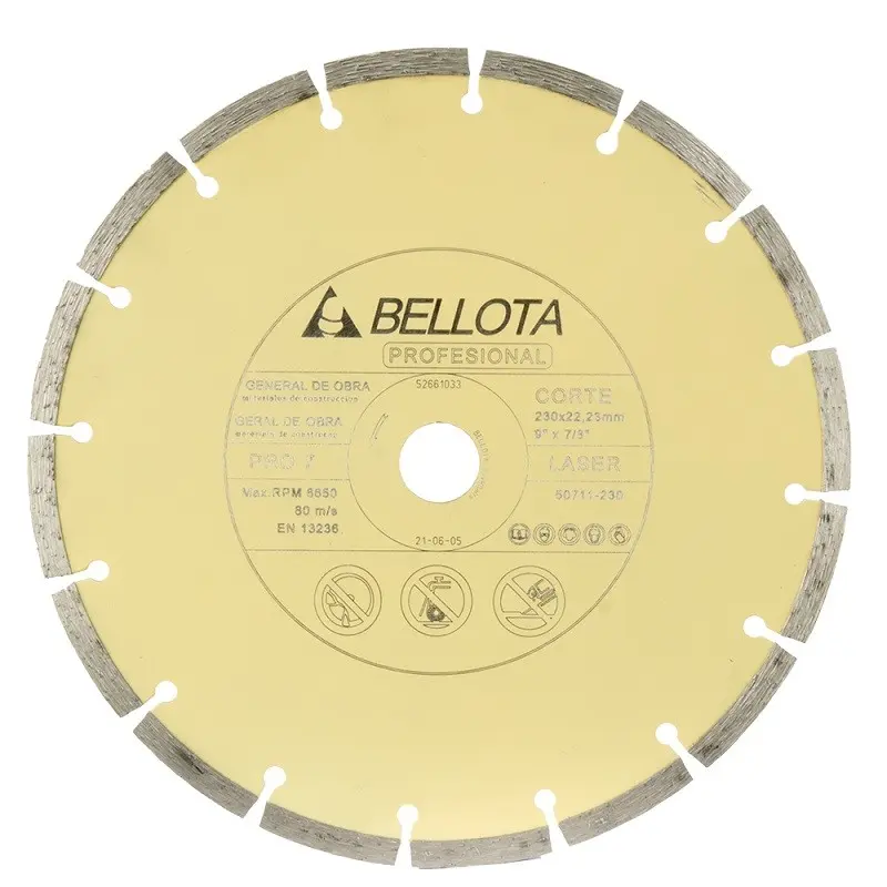 Disco diamante obra bellota 50711-230 laser pro 7, corte seco Duver