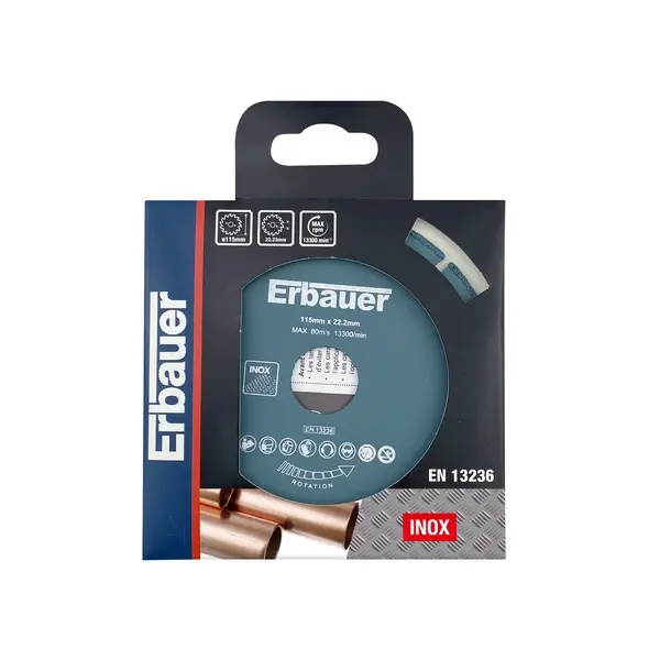 Disco corte metal-diamante segmentado 115x1,3 mm Erbauer