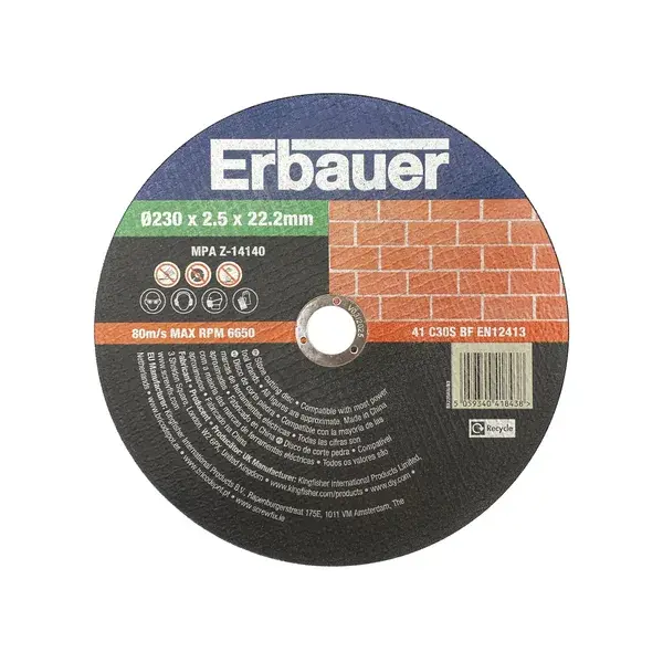Disco corte piedra 230x2,5 mm Erbauer