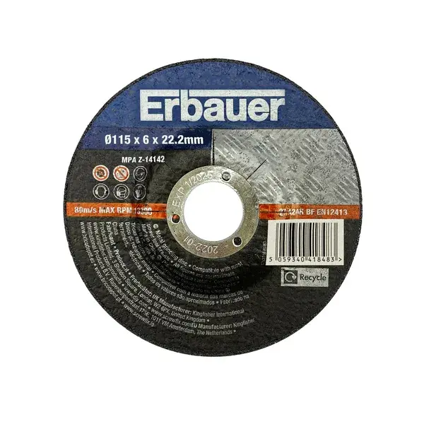 Disco desbaste metal 115x6 mm Erbauer