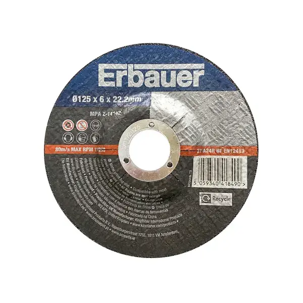 Disco desbaste metal 125x6 mm Erbauer