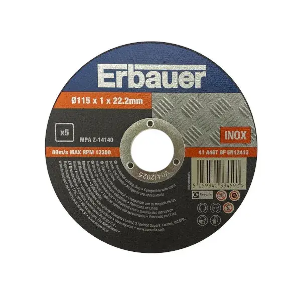 Pack discos corte 115 mm Erbauer 5 uds