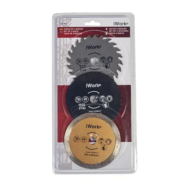 Set 3 discos mini amoladora iwork