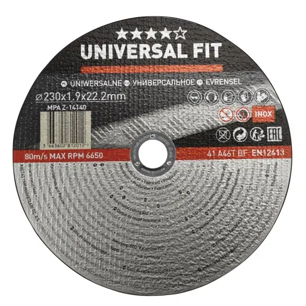 Disco de corte inox/metal 230 x 1,9 mm universal fit universal_fit