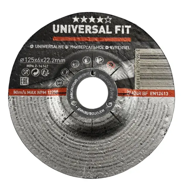 Disco desbaste metal 125 x 6 mm universal_fit