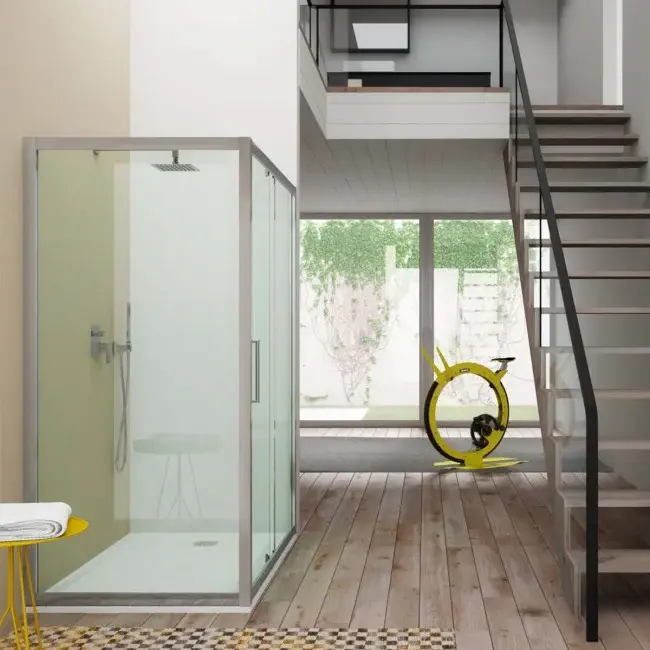 Panel fijo de 100 cm para cabina de ducha Minerva Cristal Transparente