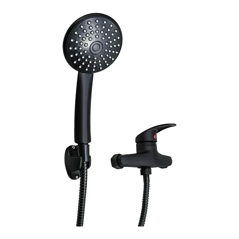 Perchero de Pared Monocomando Ducha Negro Telefono Duchero Baño + Extensible