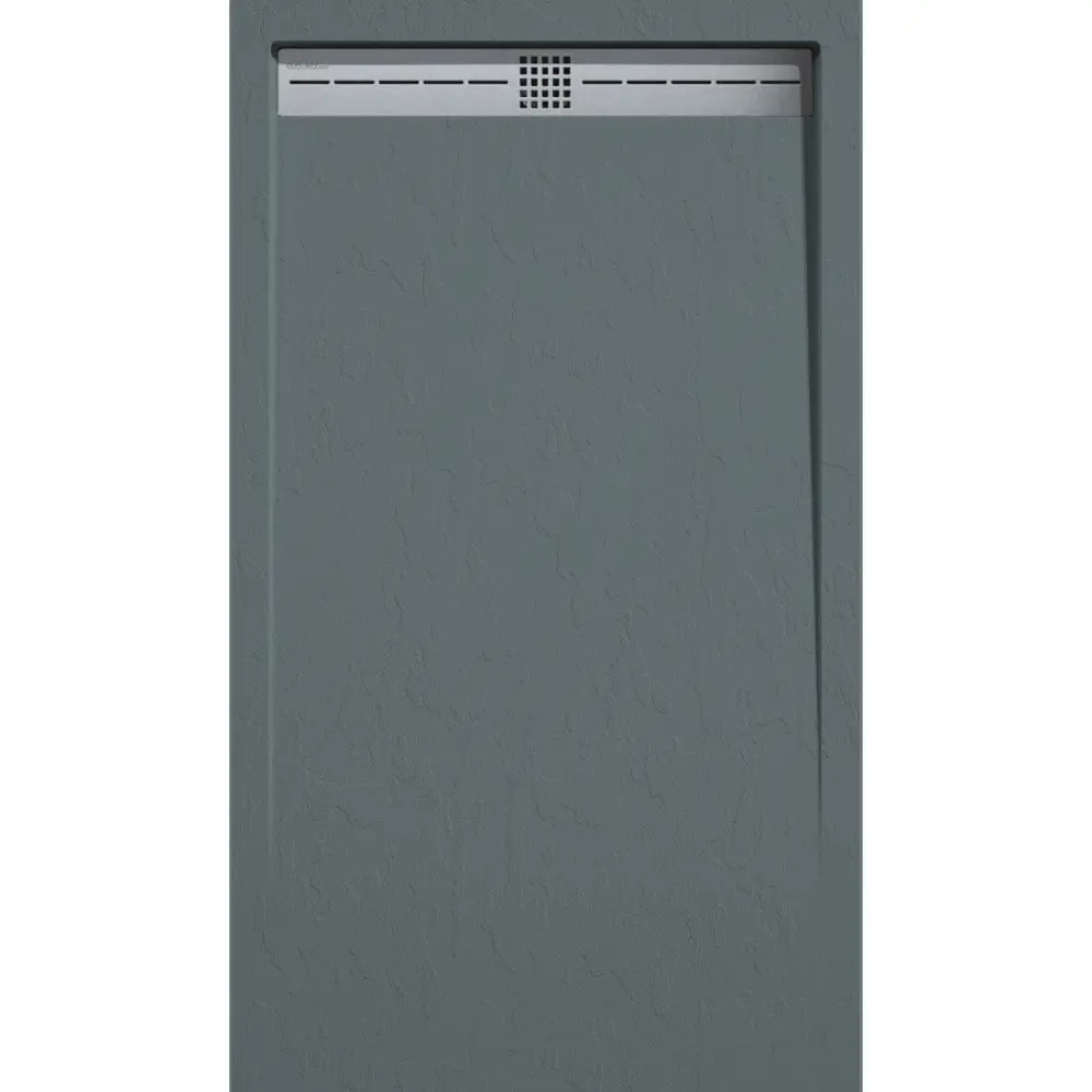 Plato de ducha pizarra arco antracita 90x130 cm rejilla inox para Pared de Azulejos