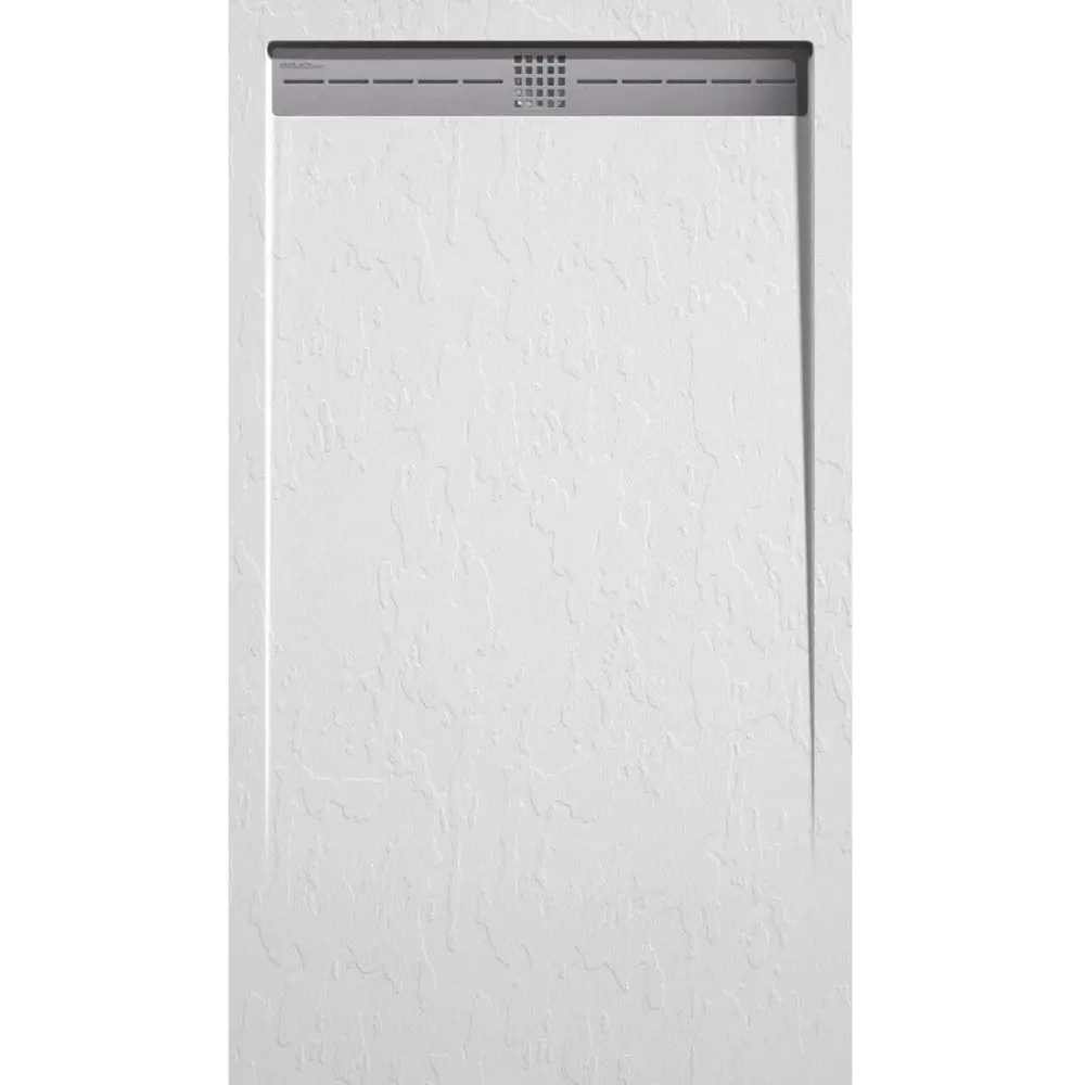 Plato de ducha pizarra arco blanco 70x110 cm rejilla inox