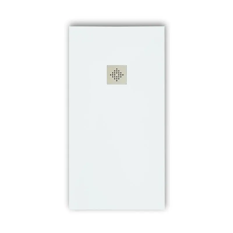Plato de ducha pizarra genuino blanco 70x140 cm rejilla acero inox.