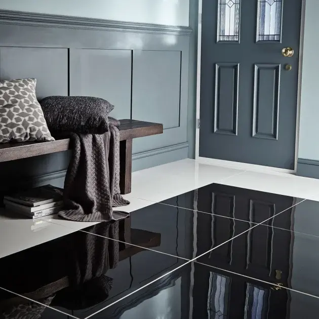 Pavimento porcelánico pulido negro 60 x 60 cm colours