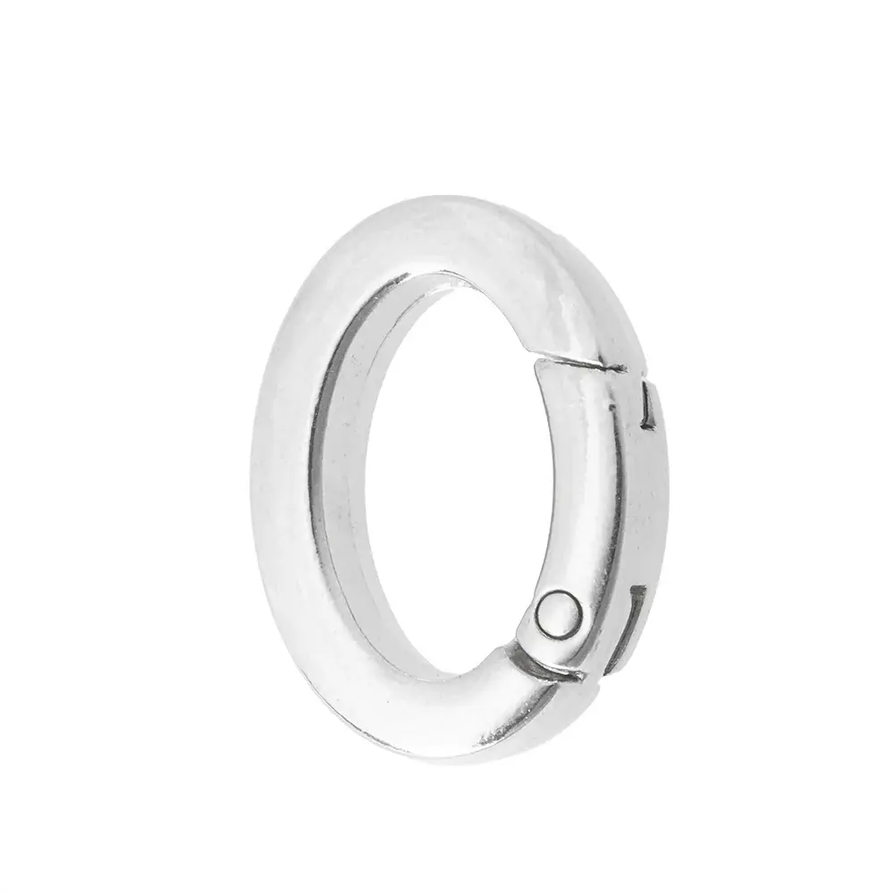 Broche para Llavero Oval 29x21mm Plateado