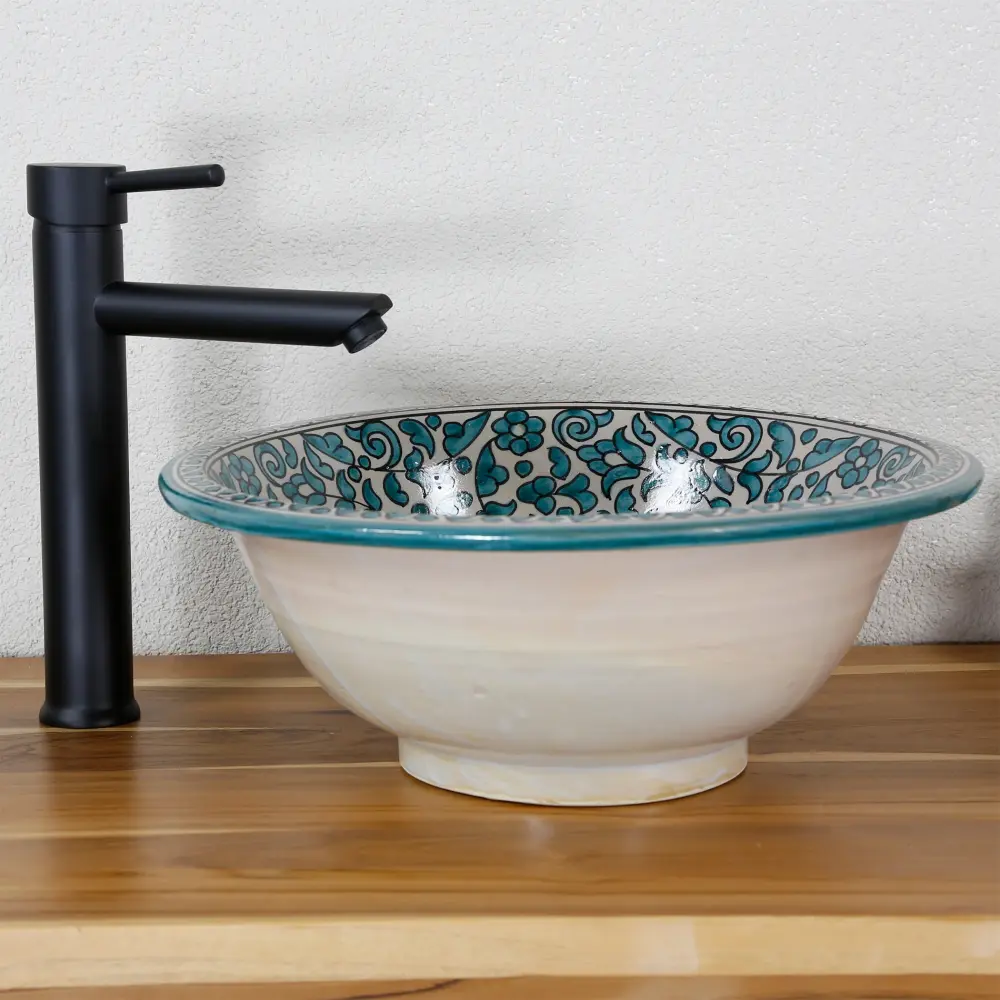 Certificado +++ Lavabo sobre encimera redondo 40 cm