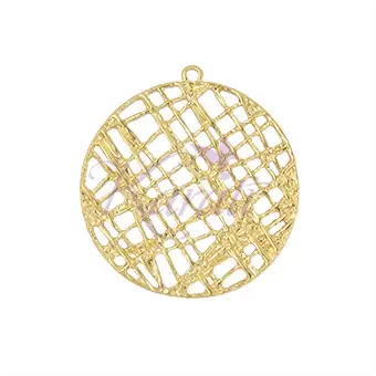 Dije Chapa Geométrico 37x34mm Dorado