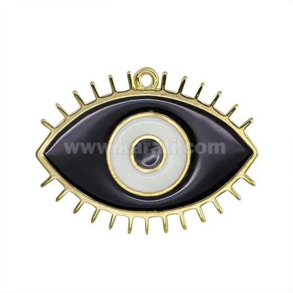 Dije Chapa y Resina Ojo 29.5x39.5mm Negro