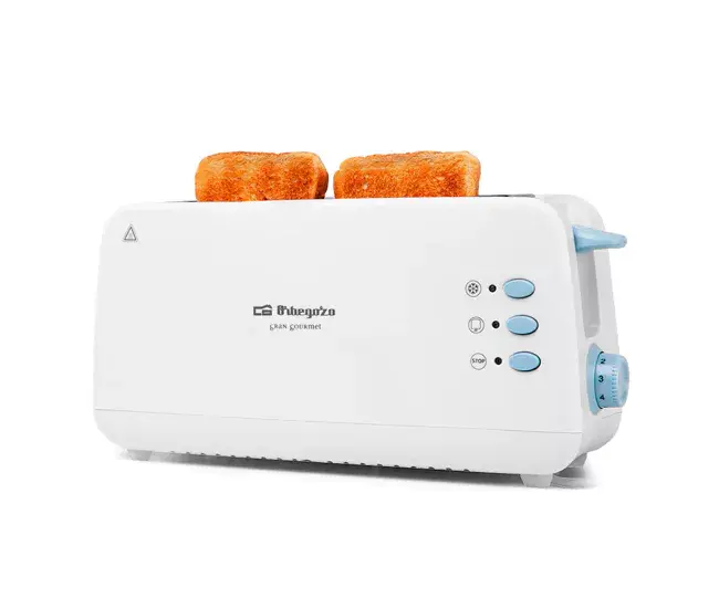 Eficiencia Energética Tostador Orbegozo TO 4012 850W ranura extra ancha blanco