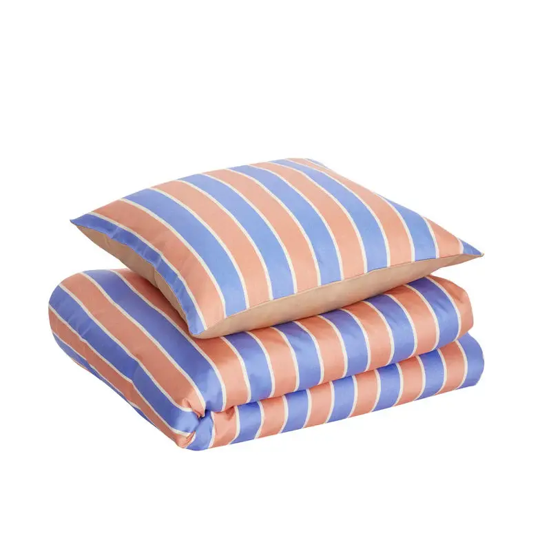 Hübsch Solace Bedding 60X63 140X200 Azul/Naranja