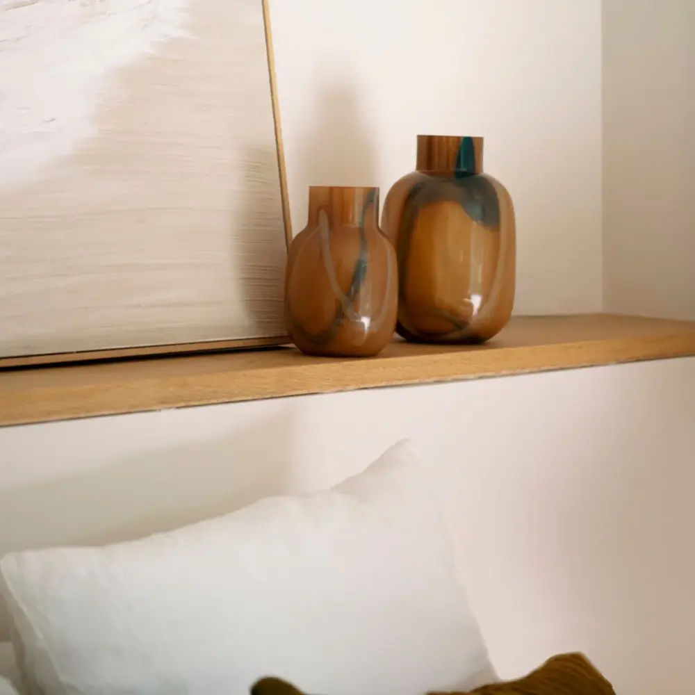 Jarrón decorativo de cristal Acapulco Ø19x29 con Temporizador Digital