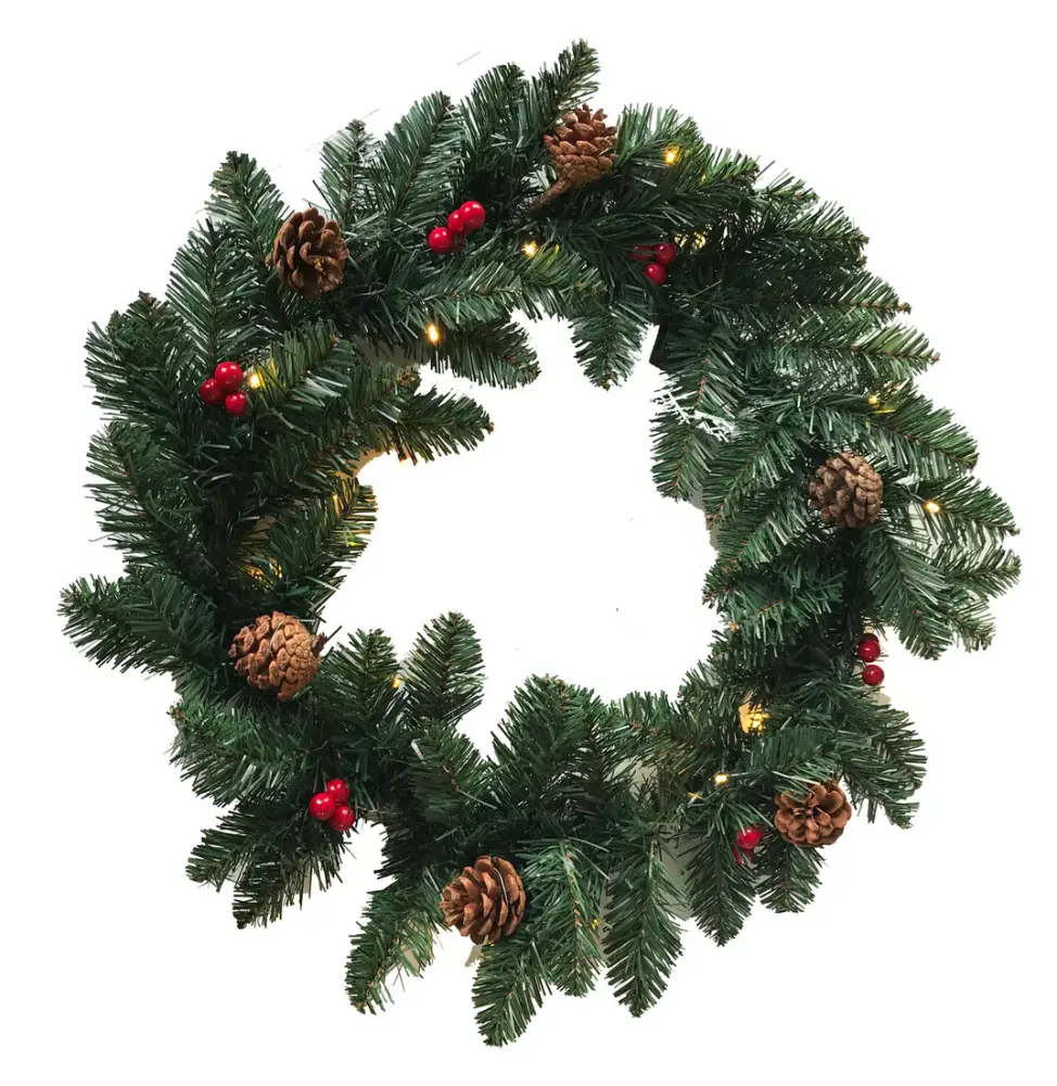 Purificador de Aire HEPA 00521 CORONA NAVIDAD LED PIÑAS Y BOLAS 60cm