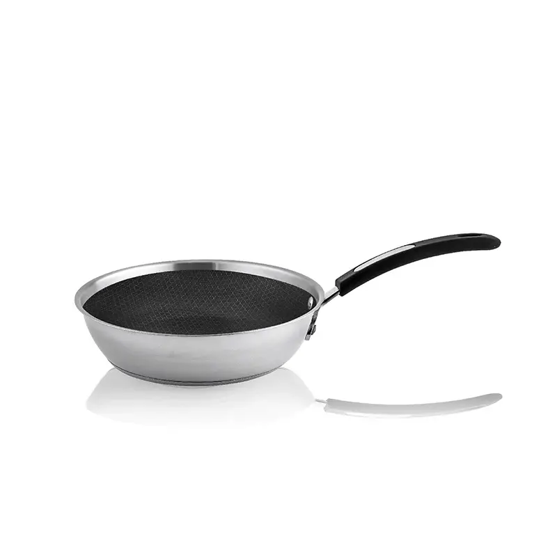 Sartén de acero inoxidable acabado panal - 24 cm Compatible con Alexa