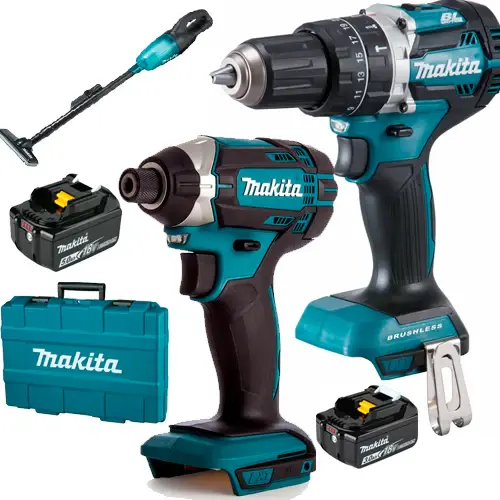 Super Combo Makita 18v DLX2196ST Rotomartillo, Atornillador, Aspiradora con Garantí de 2 ños