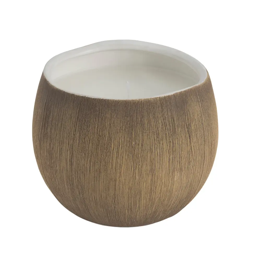 Vela aromática de cerámica coco 14 cm con Garantí de 2 ños