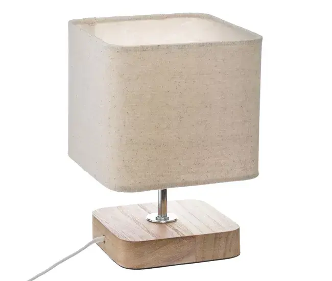 WELL HOME - Lámpara de Sobremesa de Madera Fácil de Limpiar