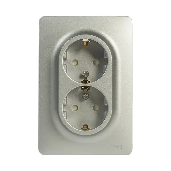Schuko doble aluminio schneider