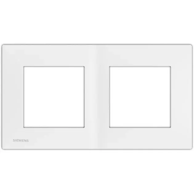 Marco doble horizontal delta viva siemens blanco