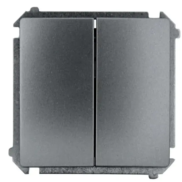 Doble conmutador simon basic aluminio