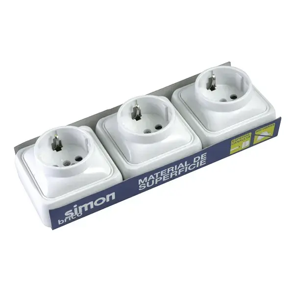 Pack 3 bases con toma tierra simon