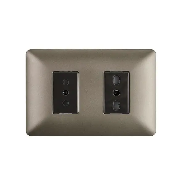 Enchufe Simple 10A + Enchufe Intuitivo Bipaso 10A/16A 250V STANFORD Cafe
