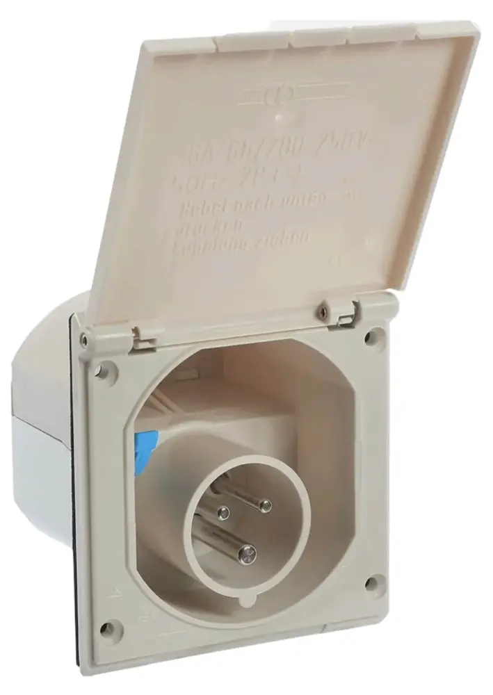 Resistente al Agua IP44 Enchufe exterior 220V CEE blanco para camper