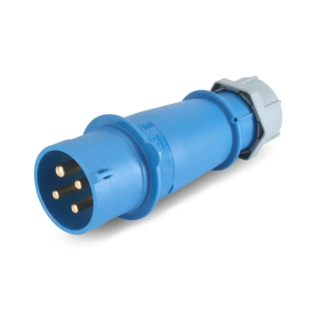 Anticalórico y Antichispa ENCHUFE 32AMP 3P+T 250V AZUL 9H IP44"MENNEKE"