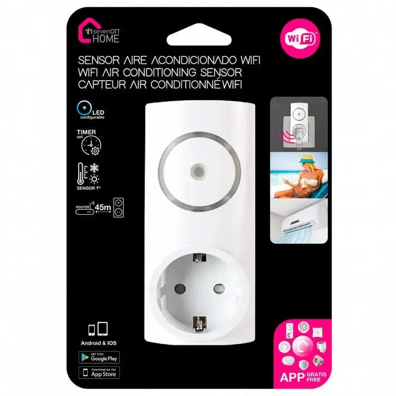 Enchufe inteligente 7hSevenOn Home con clavija Wifi App blanco de Plástico Antiinflamable