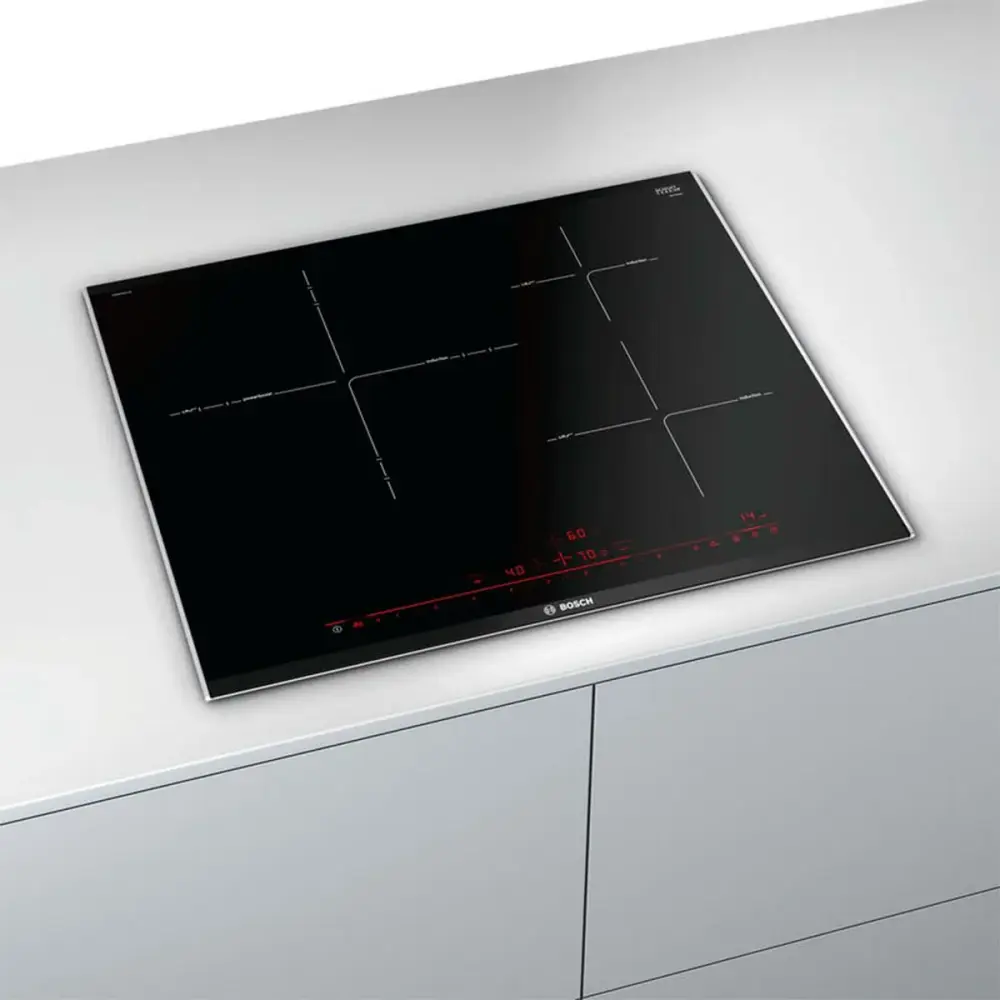 Placa de inducción Bosch Serie 8 PID675DC1E 7400W 3 zonas 17 niveles negro 60,6 cm Ligero y Portátil