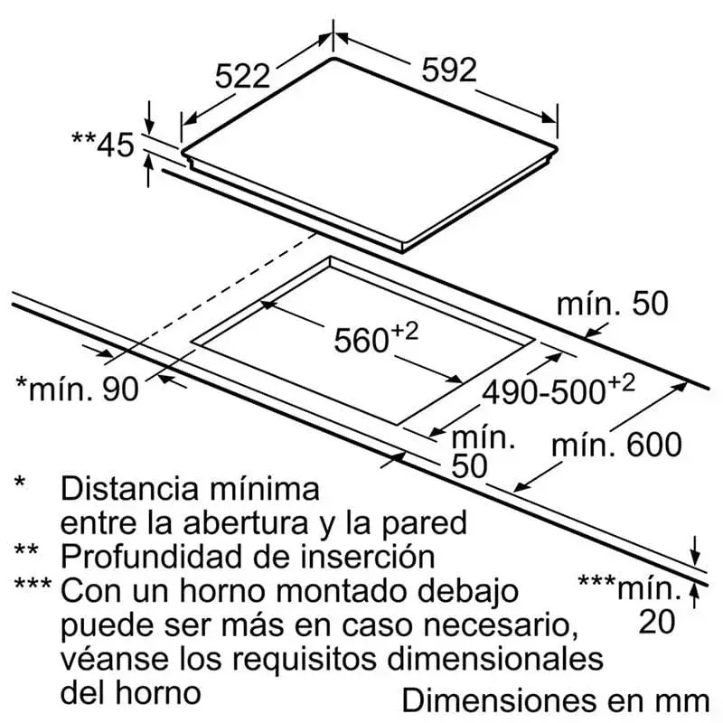 Placa vitrocerámica Balay 3EB765LQ 5750W 3 fuegos negro 59,2 cm - Envío Rápido Incluido