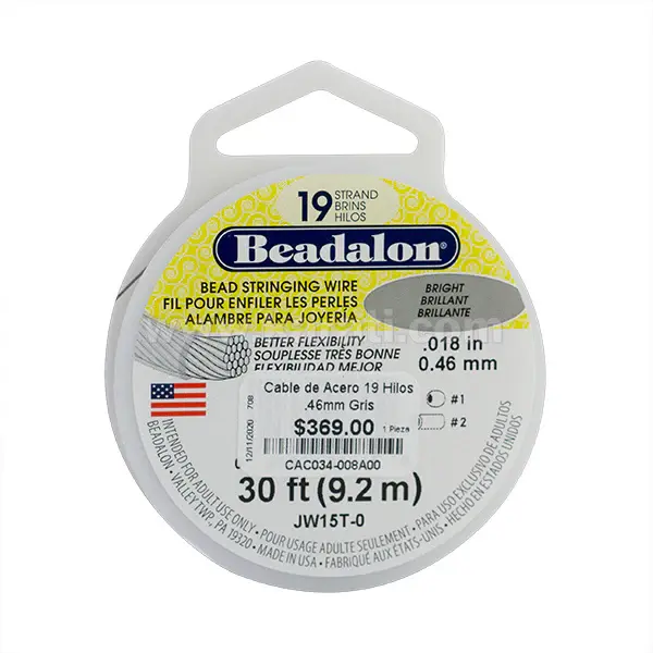 Cable de Acero 19 Hilos .46mm Gris