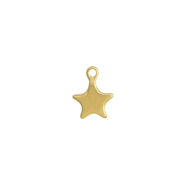 Dije Chapa Estrella de Navidad 15x11.5mm Dorado Satinado