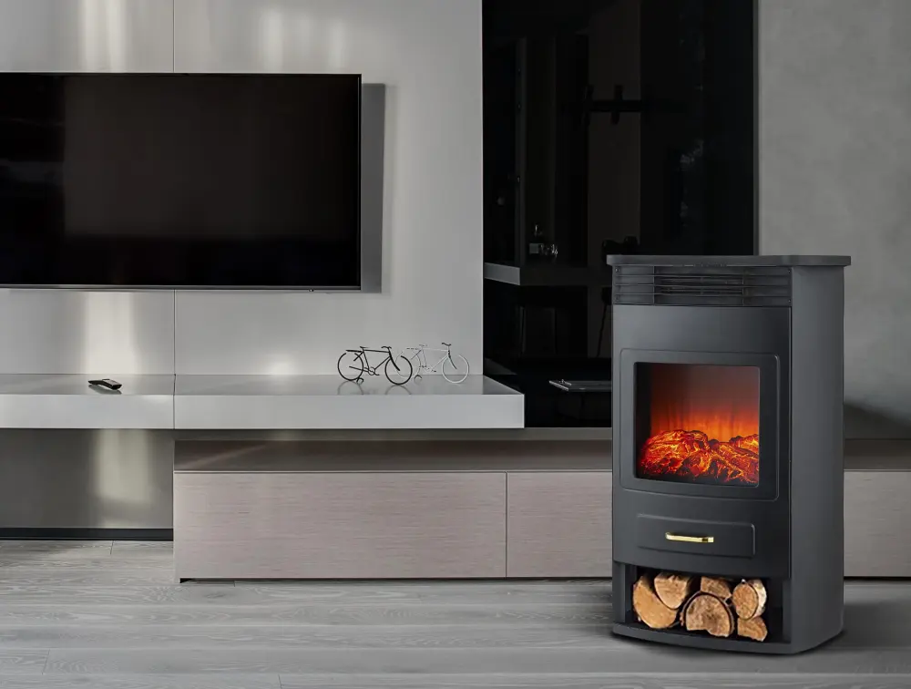 Interruptor Inteligente Estufa eléctrica de acero negro de 2000W