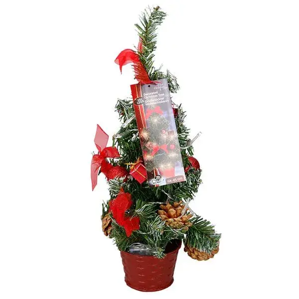 Árbol de Navidad 20LED decoración roja 45 cm de Plástico Resistente