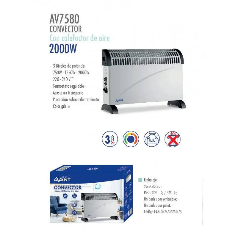 TERMOCONVECTOR 2000w AVANT